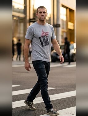 Bavid Bowie Serious Midnight Tour 1983 Man T Shirt Size M Relax Fit Gray Color M